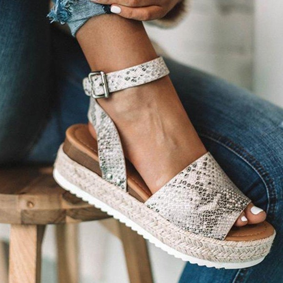 ‼️CLEARANCE‼️ Snakeskin Espadrille Sandals - Picture 2 of 4